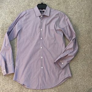 🌟BOSS Slim Fit Mini Check Dress Shirt, 15.5 32/33🌟